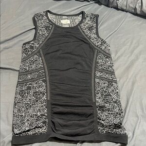 Athleta Black and White Floral Tank Top